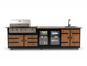 NL Buitenkeuken Missouri | 70 Liter Koelkast | Met Wasbak | Douglas Hout